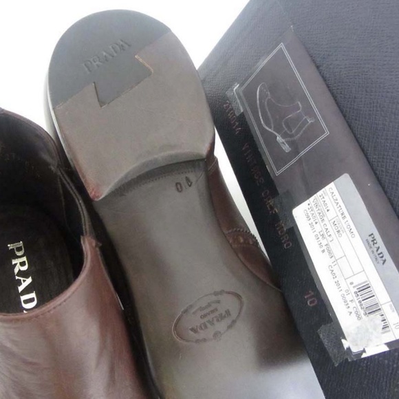 PRADA mens brwn wingtip ankle boots 10 11 US Italy - Picture 4 of 7